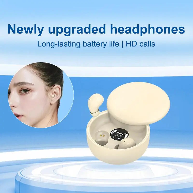 Mini Invisible Fast-Charge Bluetooth 5.4 Earbuds, Noise Cancellation, Stereo Audio, Lightweight Wireless In-Ear Headphones with Built-In Mic for Calls, Sports Party Bag Supplies & Gifts
