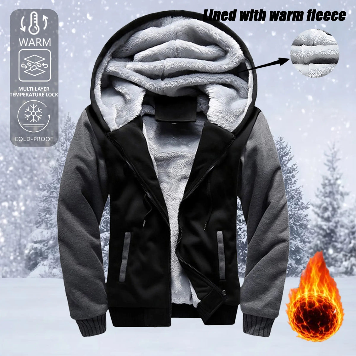Women’S Winter Fleece-Lined Thick Sweatshirt, Casual Sportswear, Warm Outerwear Top, Hooded Sweatshirt, Winter Apparel