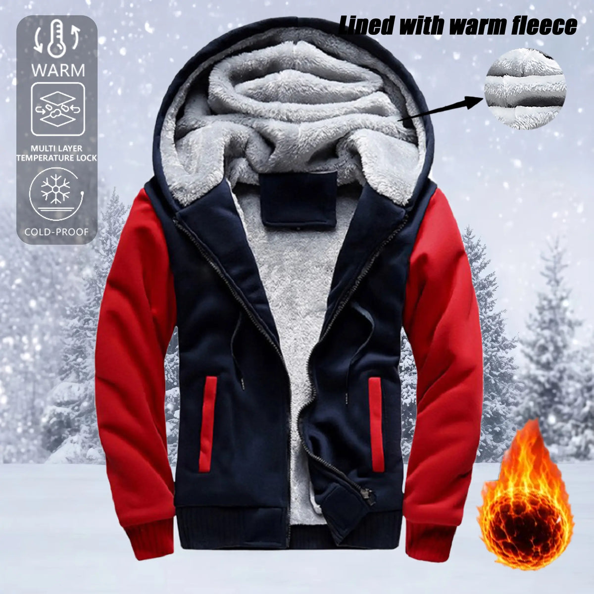 Women’S Winter Fleece-Lined Thick Sweatshirt, Casual Sportswear, Warm Outerwear Top, Hooded Sweatshirt, Winter Apparel